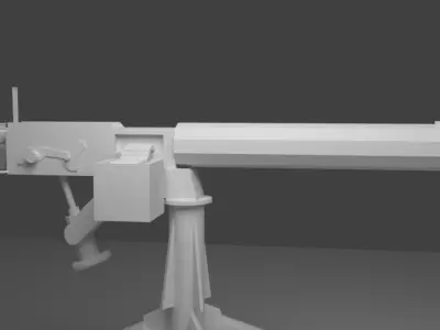 Vickers-Maxim Machine Gun WWI Free low-poly 3D model