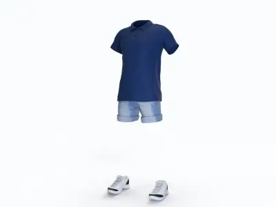 Casual Summer Clothing Male 3D model