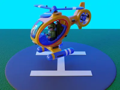 Childrens plastic toy helicopter 3D model