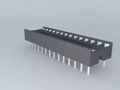 28-pin DIL socket Free 3D model
