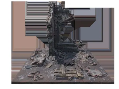 Damage House Free low-poly 3D model