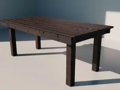 Old Table Low-poly 3D model