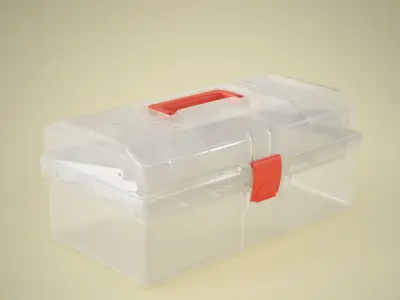 TOOLBOX PLASTIC TRANSPARENT RIGGED 3D model