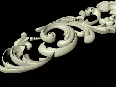 Central decor ornament for furniture 3D model 1160
