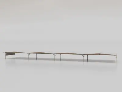Airport Hangar Exterior Pack 4 Low-poly 3D model