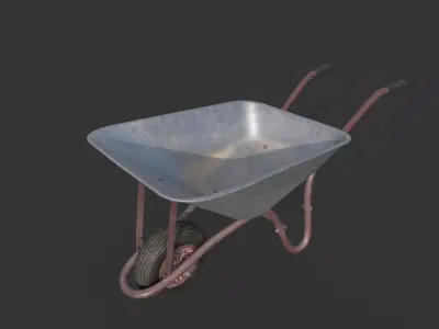 Wheelbarrow Low-poly 3D model Low-poly 3D model