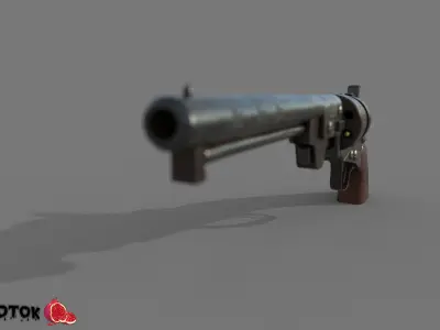 Pistol revolver Free low-poly 3D model
