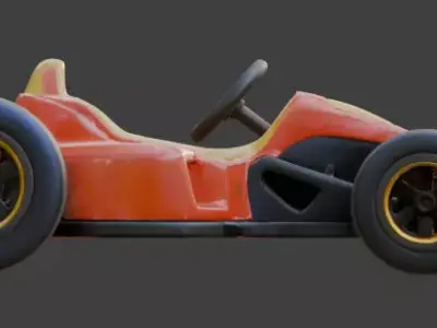 Stylized Racing Go-Kart 3D Low-poly 3D model