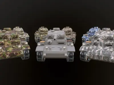 Cartoon Panzer III World War II Low-poly 3D model