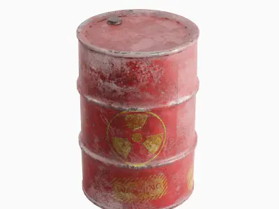 Nuclear Barrel 01 Low-poly 3D model