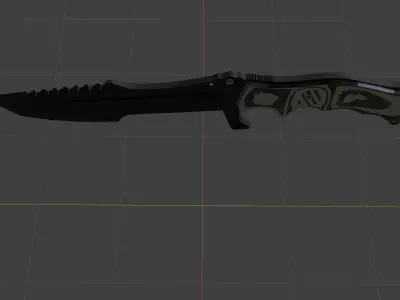 Hustman knife cs go Low-poly 3D model