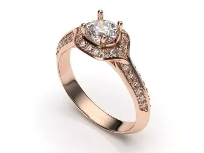 solitaire with ring sizes  8 part S23 3D print model