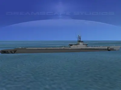 Balao Class Submarine SS371 USS Lagardo VHP 3D model