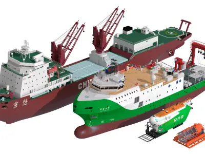 A Collection of Chinese Scientific Research Vessels 3D model