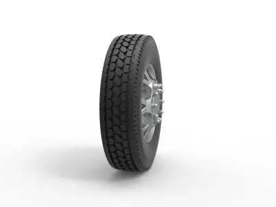 Front custom wheel of semi truck Version 15 Scale 1 to 25 3D print model