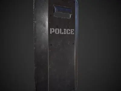 Riot Shield Low-poly 3D model purchase