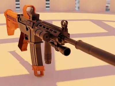 M4A1 Rifle low poly Free low-poly 3D model