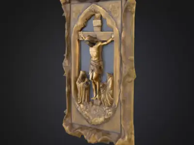 Crucifixion of Jesus Christ Wall Frame Low-poly 3D model