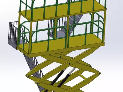 Hydraulic lifting platform 3D model