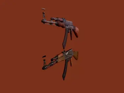 AK 47 LAPOLY MODEL 3D model