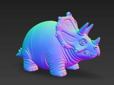 Cute Triceratops Keychain 3D Printable Dinosaur Model 3D print model