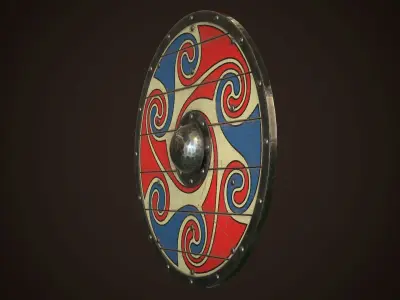 Viking Shield 07 Low-poly 3D model