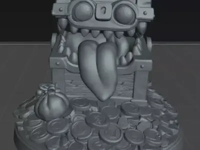 Mimic Chompy Treasure Mimic 32mm Cute Fantasy STL 3D print model