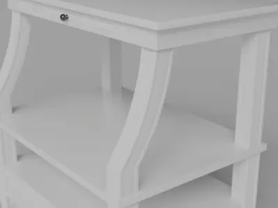 Newton Antique White Storage Nightstand White 3D model