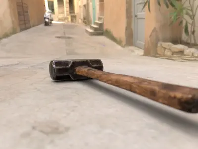  Old Sledgehammer 3d Mode Low-poly 3D model