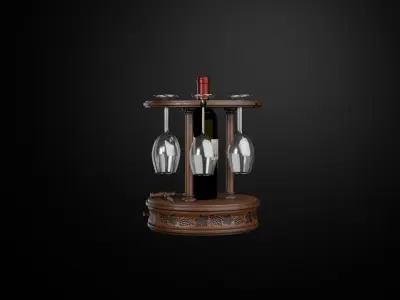 Wine stand  Low-poly 3D model