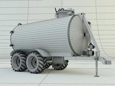 truck water trailer 3D model