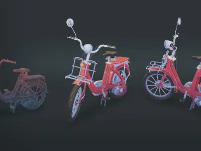 Motorcycle stylized Low-poly 3D model