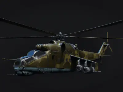 Helicopter - Source Files Attached 8K Unreal Engine  Low-poly 3D model
