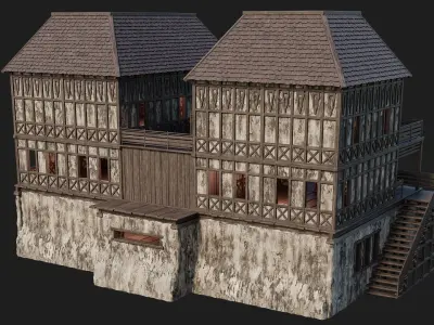Old Medieval House 4K Textures GameReady 151 Low-poly 3D model