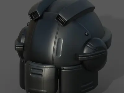 Helmet scifi military combat 3d model low poly futuristic  Low-poly 3D model
