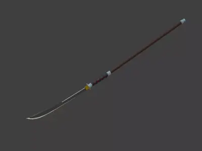 Naginata - Low Poly Game Ready Weapon Low-poly 3D model