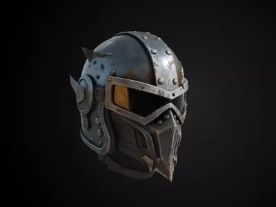 Stylized Interstellar Bounty Hunter Helmet - Cosmic Outlaw 3D print model