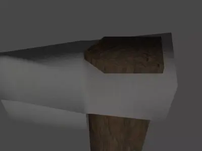 low poly axe wooden pole Free low-poly 3D model