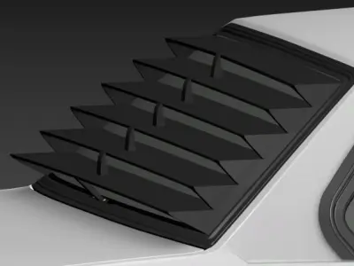 classic e21 rear windshield louvers Low-poly 3D model