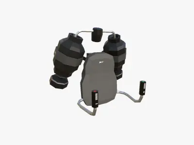 Jetpack Low Poly F04 - SciFi Character Design Low-poly 3D model