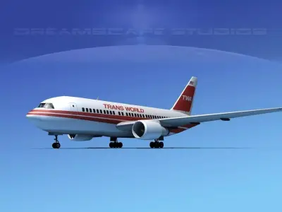 Boeing 767-100 Trans World 1 3D model