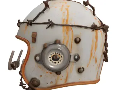 Wasteland Barbed Wire Combat Helmet Low-poly 3D model