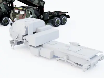 HIMRAS three military vehicles Low-poly 3D model