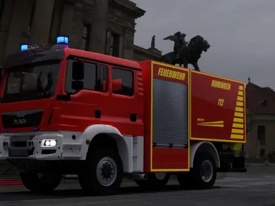 MAN TGM 4x4 Crew Cab  Feuerwehr 3D model