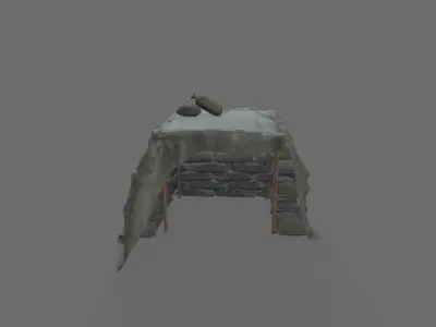 Sack Barricade Low-poly 3D model