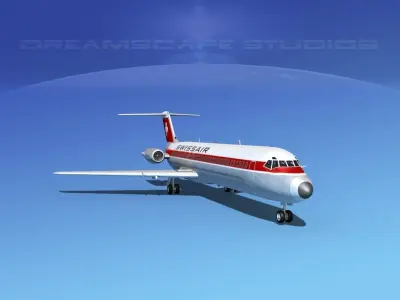 Douglas DC-9-40 Swissair 3D model