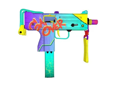 Mac-10  gun Low-poly 3D model