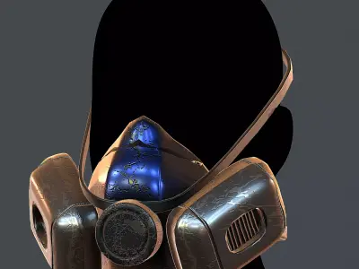 Gas mask helmet 3d model scifi Low-poly  Low-poly 3D model get