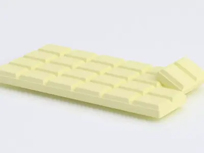 chocolate bar white 01 3D model