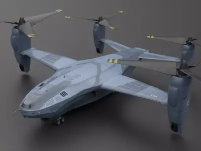 Sci-fi  VTOL dropship aircraft  3D model